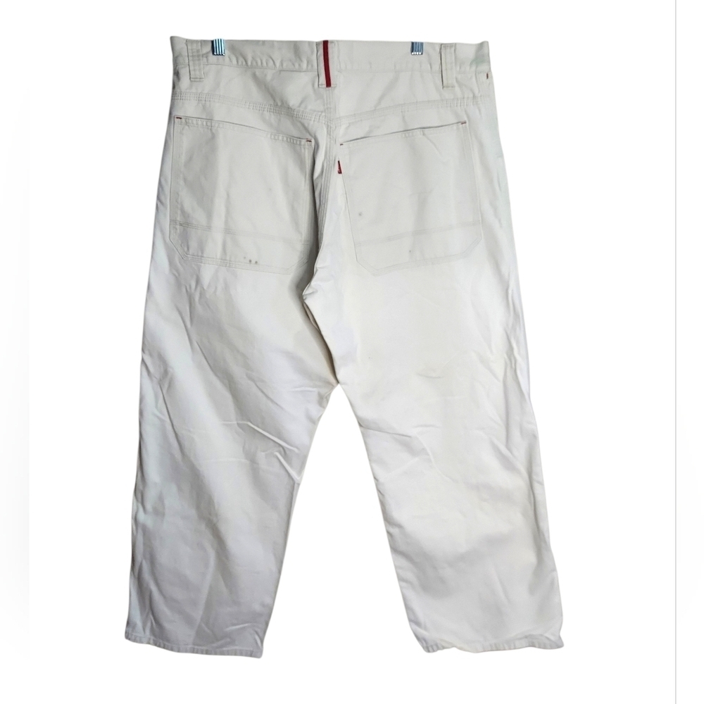 Y2K Levi's White Wide Leg Utility Pants/Jeans